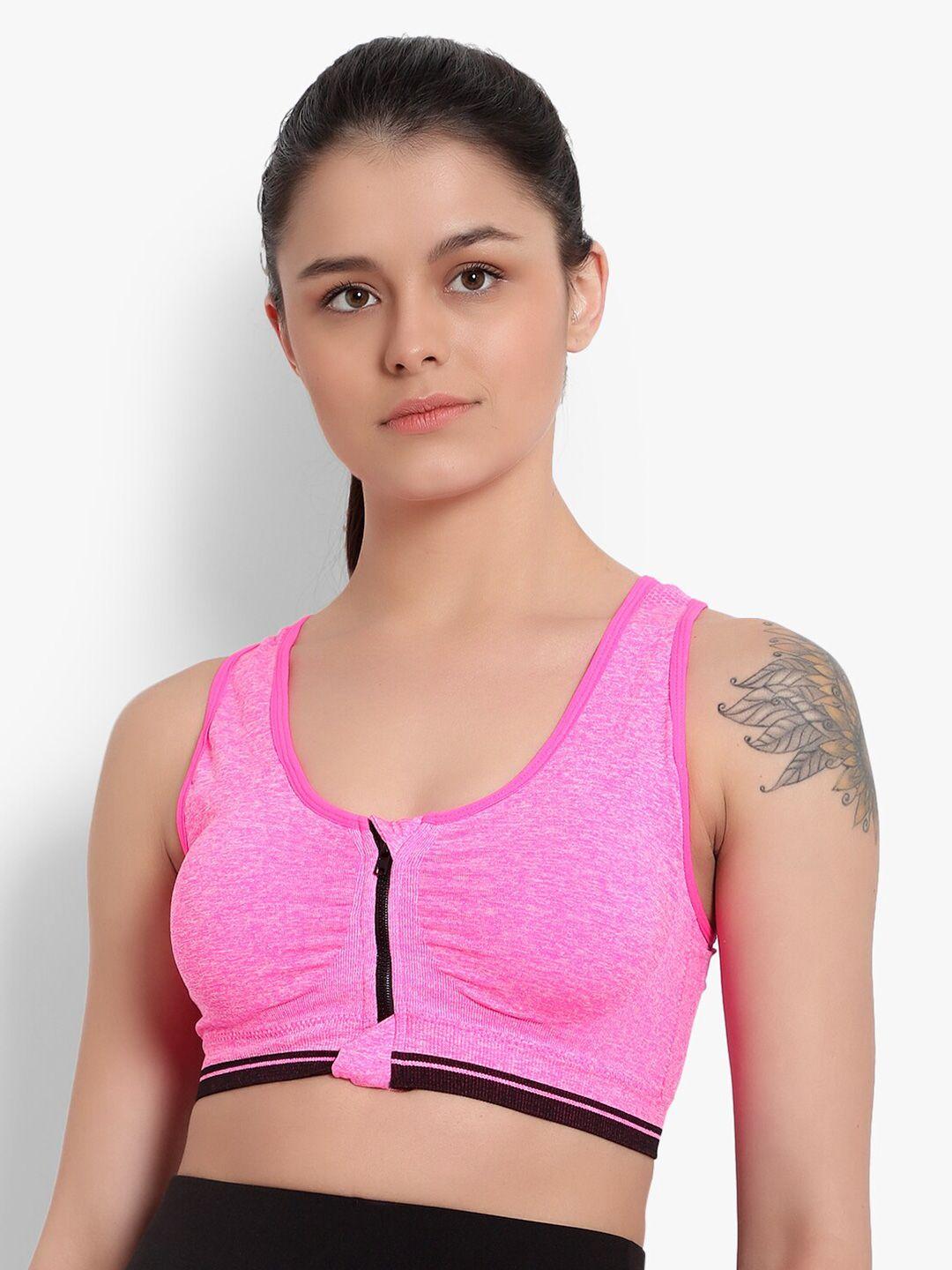 brachy pink workout bra lightly padded