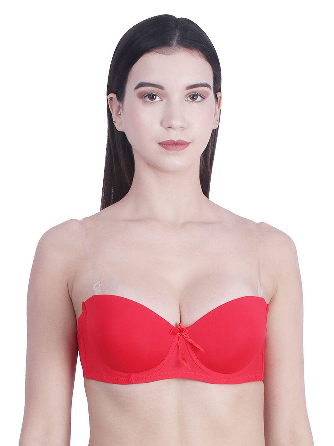 brachy red bra underwired lightly padded