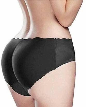 brachy women's padded seamless bottom butt hip enhancing briefs (washable) bca_pddpanc02 black