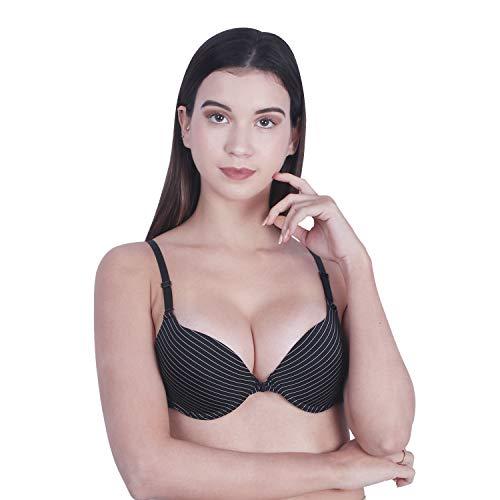 brachy women's polycotton padded underwire push up bra silver