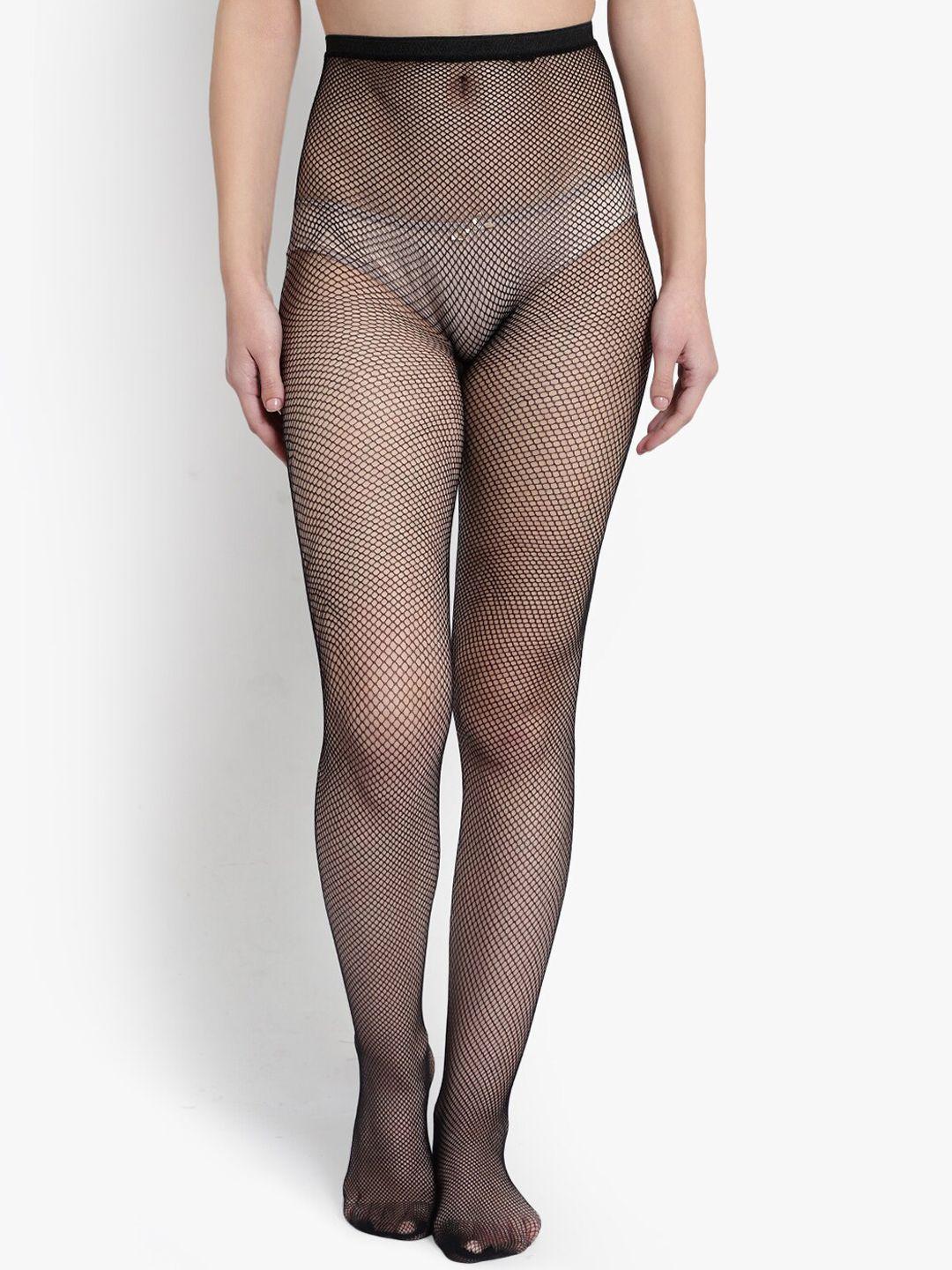 brachy women black patterned fishnet stockings