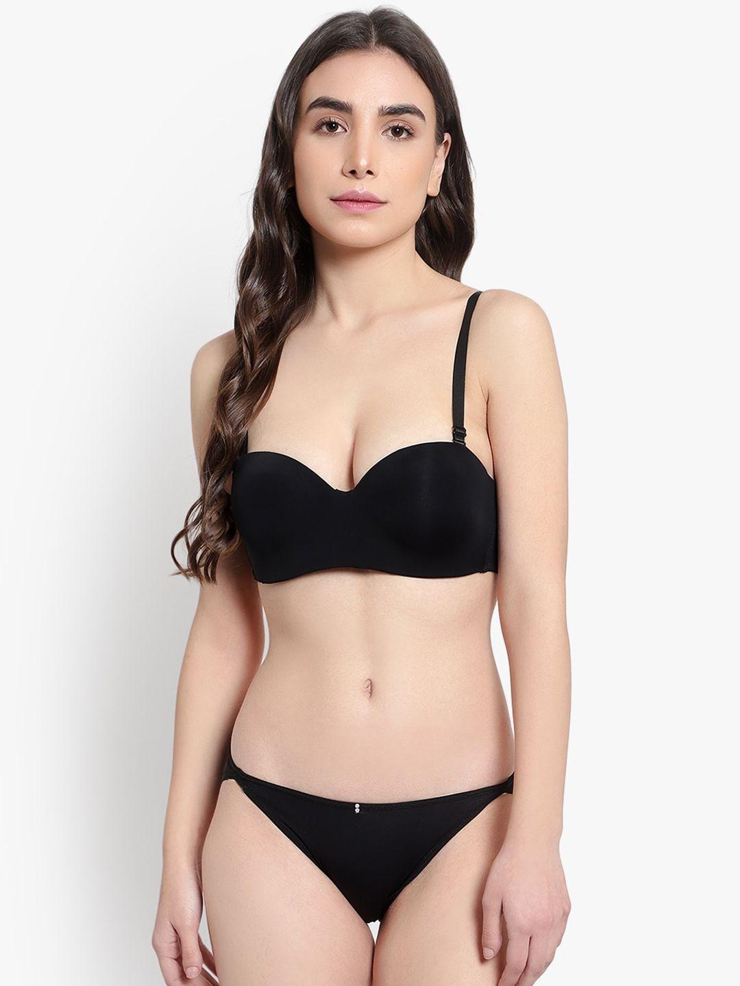 brachy women black solid lingerie set bca_268setbp-30a