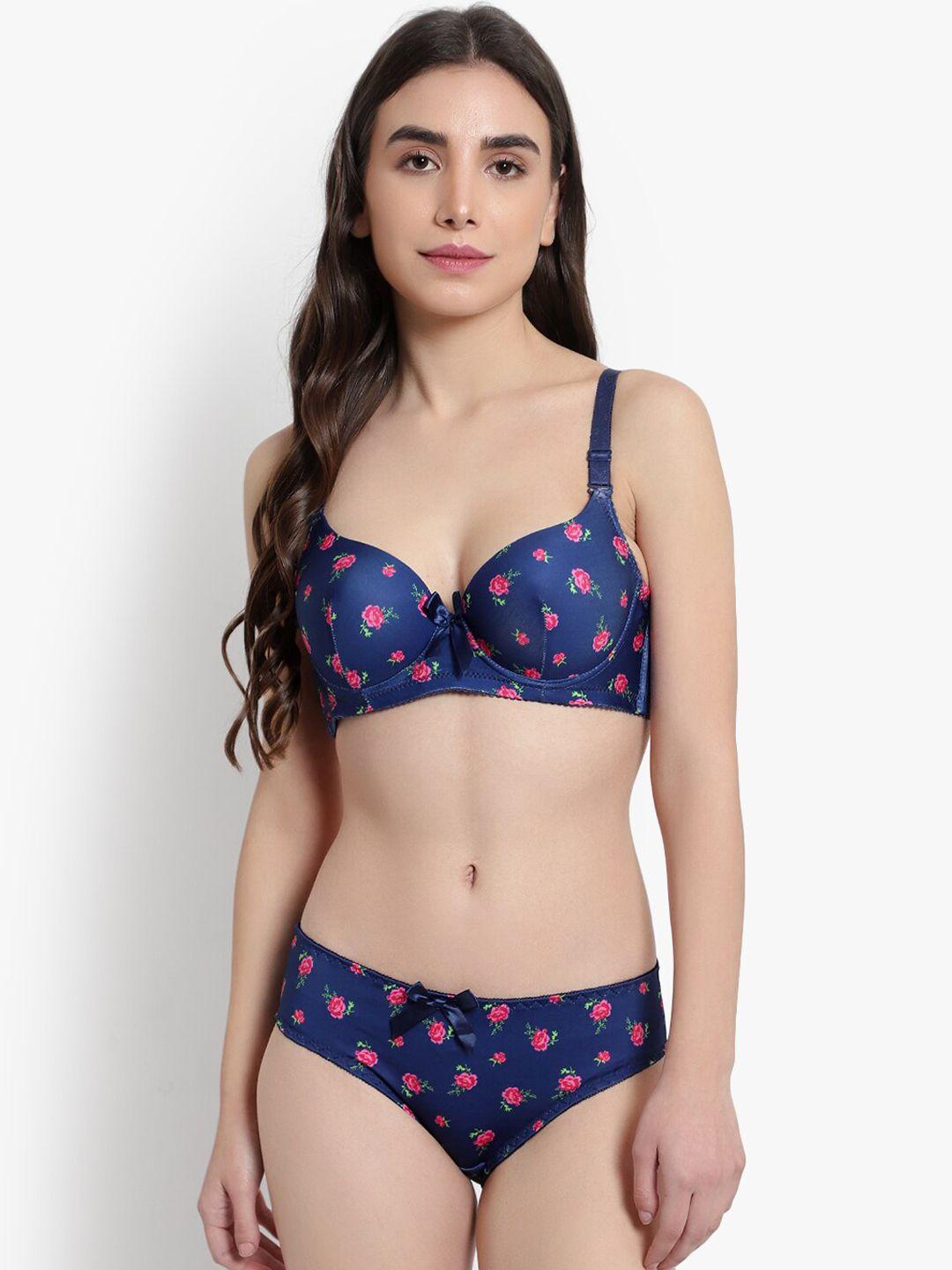 brachy women blue & pink printed lingerie set bca_set220a1-38b-blue