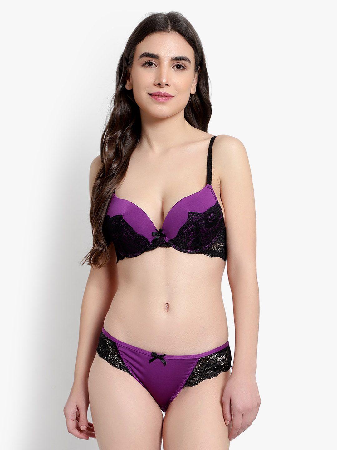 brachy women purple & black self design bikini lingerie set bca_nbvictoset01-32b-purple