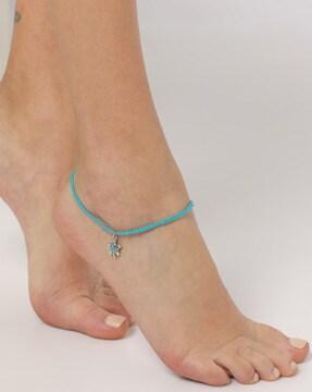 braided anklet with charm
