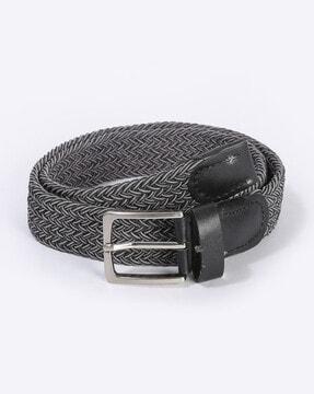 braided belt with pin-buckle closure