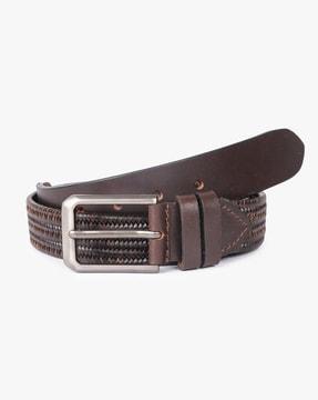 braided belt with pin-buckle closure