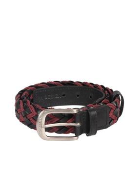 braided belt with tang buckle closure