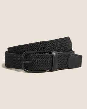 braided belt with tang buckle