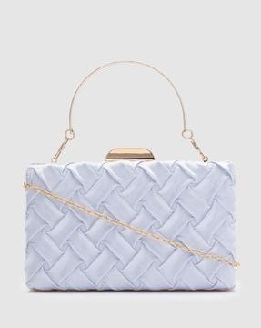 braided clutch with chain strap