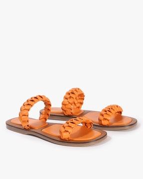 braided double-strap flat sandals