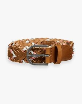 braided leather & cord belt