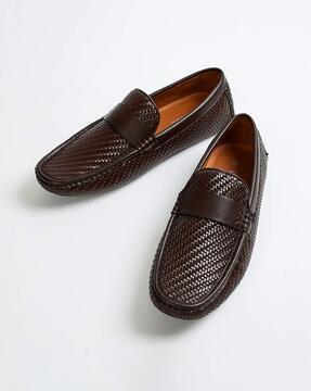 braided pattern loafers