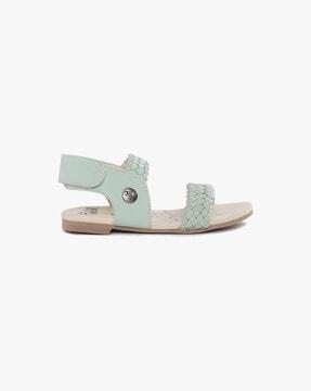 braided sandals with velcro fastening