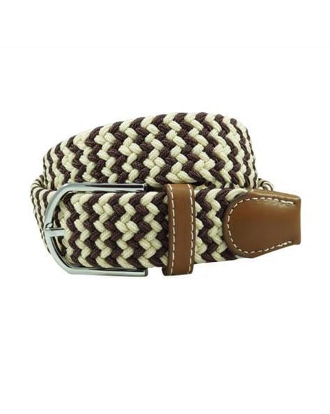 braided slim belt with buckle closure