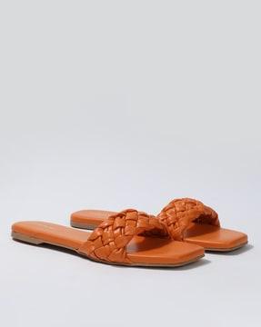 braided slip-on sandals