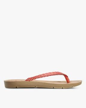 braided thong-strap flat sandals