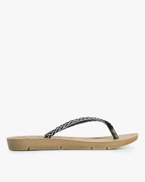 braided thong-strap flat sandals