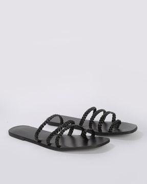 braided toe-ring flat sandals