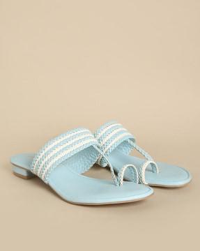 braided toe-ring flat sandals