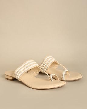 braided toe-ring flat sandals