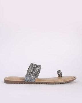 braided toe-ring flat sandals