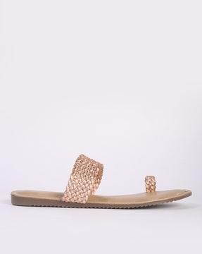 braided toe-ring flat sandals