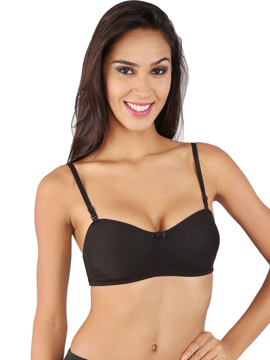 bralux black push-up balconette bra