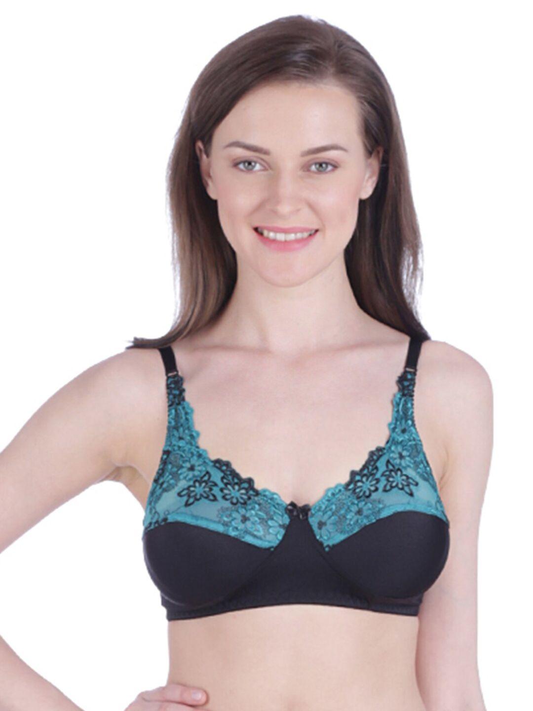 bralux cotton b cup non padded rapid-dry everyday bra with lace fabric