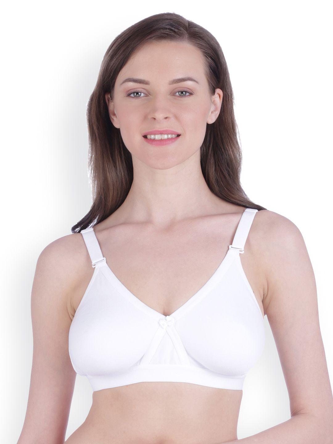 bralux white solid non-wired non padded t-shirt bra bralux-ambikabra