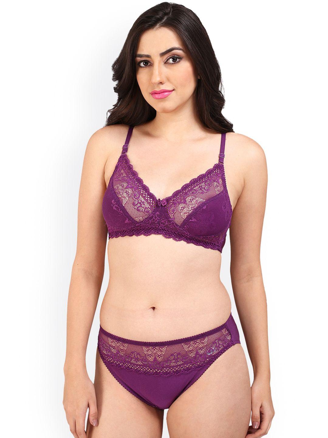 bralux women purple lingerie set