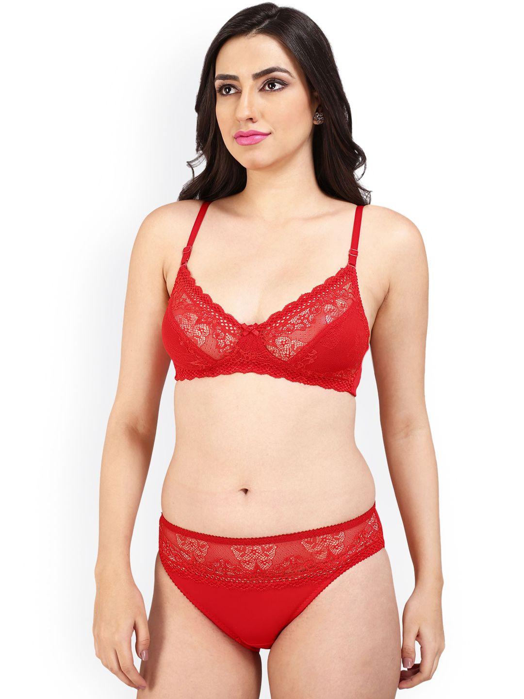 bralux women red lingerie set