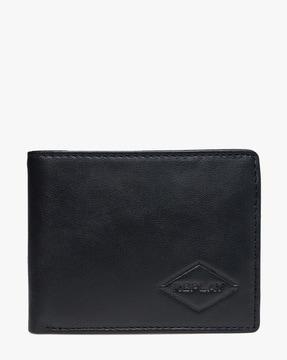 brand embossed bi-fold wallet