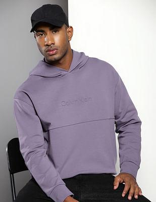 brand embossed hooded sweatshirt