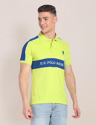 brand embroidered pique polo shirt