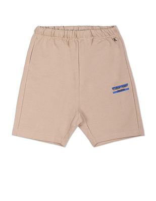 brand logo cotton jogger shorts