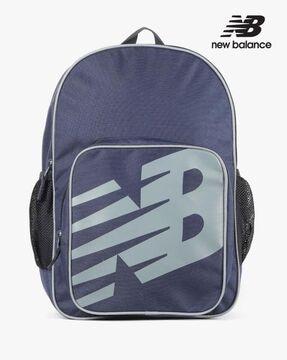 brand print backpack with adjustable straps