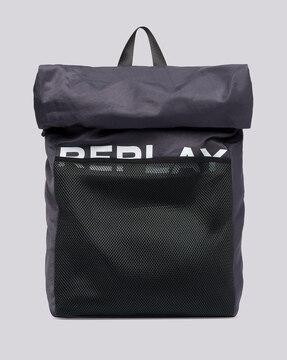 brand print backpack