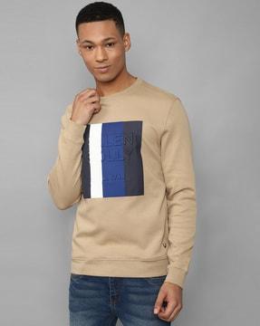 brand print cotton crew-neck sweatshirt