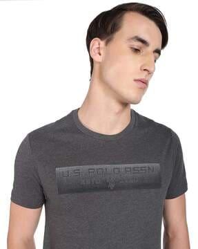 brand print crew neck t-shirt