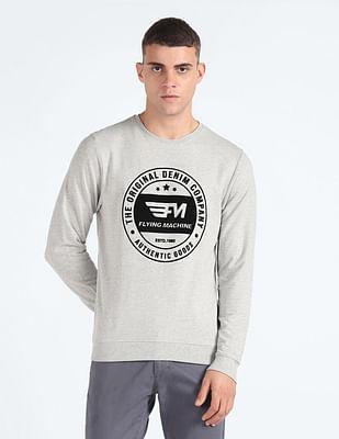 brand print heathered sweatshirt