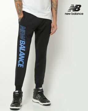 brand print high-rise joggers with insert pockets