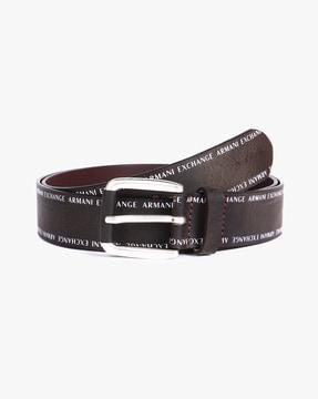 brand print leather belt