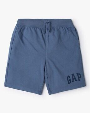 brand print shorts with drawstring waist