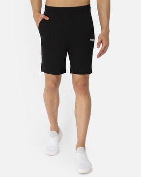 brand print shorts with insert pockets