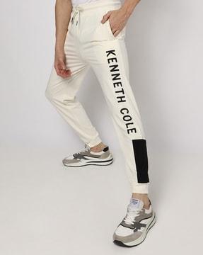 brand print slim fit joggers