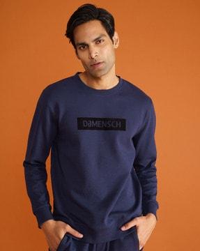 brand print slip-on sweatshirt