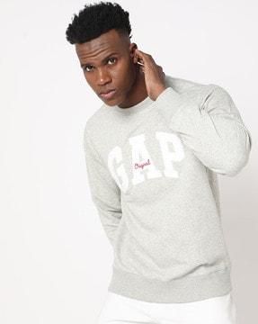 brand print sweatshirt with ribbed hem