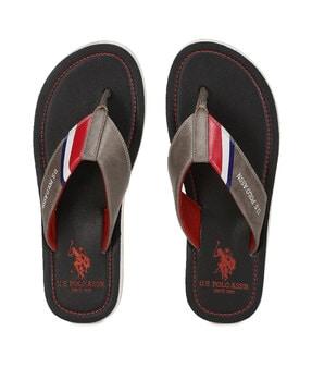 brand print thong-strap slippers