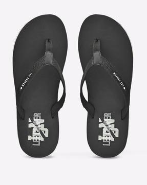 brand print thong-strap slippers